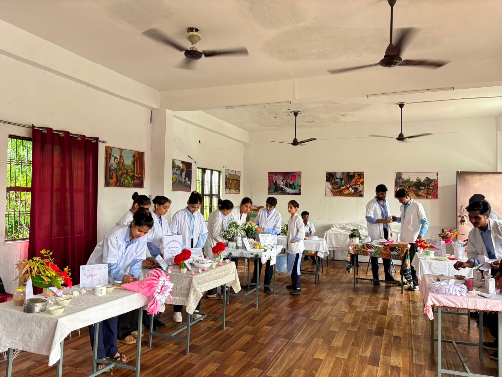 Students taking part in a college activity